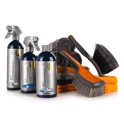 The Rag Company - Complete Wheel & Tire Cleaning Kit - Includes Wheel Cleaner, Exterior Detailing Sprays, Microfiber Towels, Brushes, Applicators - 15 Piece Kit
