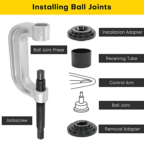 Ball Joint Press & U Joint Removal Tools | Heavy Duty Ball Joint Service Tool with 4-Wheel Drive Adapters for Most 2WD and 4WD Car Pickup and Light Truck (Blue) - color: Blue