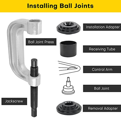 Ball Joint Press & U Joint Removal Tools | Heavy Duty Ball Joint Service Tool with 4-Wheel Drive Adapters for Most 2WD and 4WD Car Pickup and Light Truck (Blue) - color: Blue