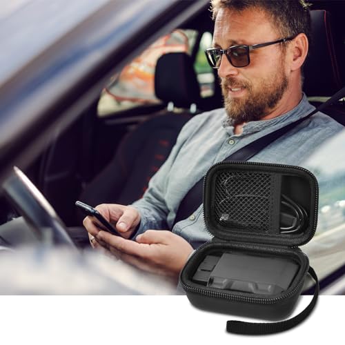 Boobowl Scanner Case for TOPDON TopScan OBD2/ XTOOL Scanner Diagnostic Tool | Mesh Pocket for USB Cables, Compact Size and Wrist Strap for Car Storage, Garage Organization, Road Trips and Travel - Black