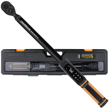 Uharbour 1/2" Drive Digital Torque Wrench 3.8-250.8 Ft.lb | ±1% Accuracy Wrench with Vibration, Buzzer & LED Alert for Car & Moto - size: 1/2" Drive 3.8-250.8 ft.lbs