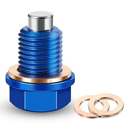 M12 x 1.5 Magnetic Oil Drain Plug 7075 Aluminum with Crush Washer Gaskets Replacement for BMW Benz - size: M12×1.5