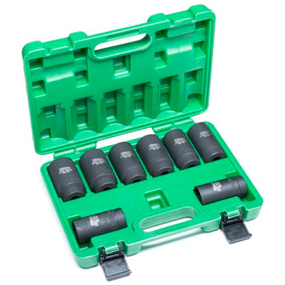 Steel Vision 1/2" Driive Impact Socket Set (1/2"_Metric_Deep Spindle Axle Nut) - style: 1/2"_Metric_Deep Spindle Axle Nut