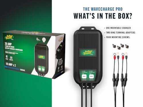 Battery Tender WaveCharge Pro 3 Bank Multibank Charger - 30 AMP (10 AMPs Per Bank) - 12V - Smart Multi Battery Weatherproof Charger and Maintainer - 022-1008-DL-WH