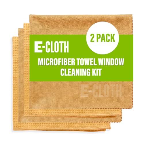 E-Cloth Microfiber Window Cleaning Cloth Kit - Glass Cleaning Cloth for Windows, Mirrors, Cars, Lenses, Eyeglasses & More, Streak Free Clean, Machine Washable Reusable Towel- Tangerine Orange (2 Kits) - color: Tangerine Orange, size: 2 Kits