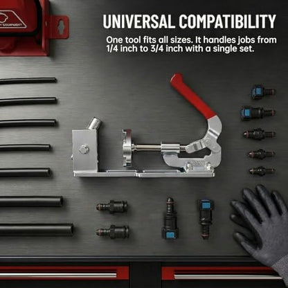 Nylon fuel Line Repair Kit – an fitting tool for 1/4" to 3/4" | Fuel line repair kit with nylon line tool & AN fitting installer. Universal quick connect tool for fuel system repair.