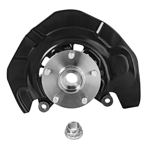 Detroit Axle - FWD Front Right Steering Knuckle for 04-07 Toyota Highlander 3.3L, Passenger Side Steering Knuckle & Wheel Bearing Hub Assembly 2004 2005 2006 2007 Replacement