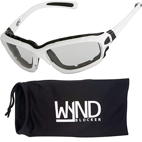 Motorcycle Riding Glasses Extreme Sports Wrap Sunglasses - color: White | Clear