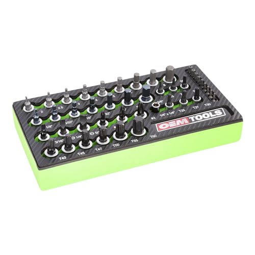 OEMTOOLS 44-Piece Torx Socket Set, Heat Treated Alloy Steel Torx Bit Set | Posi-Grip No-Slip Design, Heat Treated Unique Alloy Steel, Rust Resistant Hard Chrome Finish, EVA Tray with Sizes Marked - size: 44 Piece