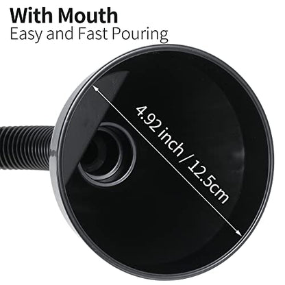 Wide Mouth Oil Funnel with Flexible Extension Nozzle Hose with Handle Mesh Screen Filter for Cars Motorcycles Engine Oil Kerosene Gasoline Gas Fuel Diesel Water Fluid Coolant Liquid
