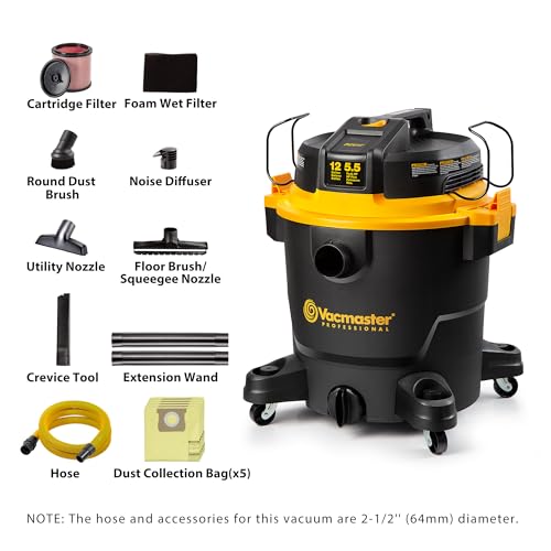 Vacmaster Professional Beast Series 12-Gallon 5.5 Peak HP Wet/Dry Vacuum- VJH1211 PF 0205 - size: 12 Gallon