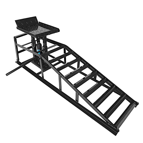 TYFYB 2 Pack Black 10000lbs Capacity Low Profile Car Lift Service Ramps Truck Trailer Garage Automotive Hydraulic Lift Repair Frame Lift Height Hydraulic Vehicle Ramps, CY0665