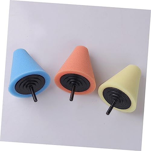 Ciieeo Automotive Car Wheel Hub Cleaning Sponge Pads Cone Shaped Buffing Tool for Precision Polishing Design Compatible with Power Drills Light Blue