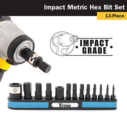 Titan 16038 13-Piece Metric Impact Grade Hex Bit Set - style: Impact