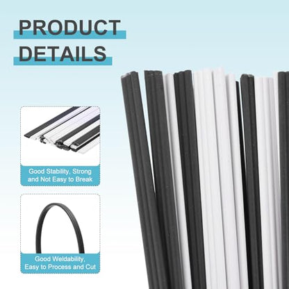 MECCANIXITY 20pcs 16 Inch Plastic Welding Rods, 1/4 Inch PVC Welding Sticks for Repairing Plastic Bumpers, Kayaks, Car, Grey - color: Grey