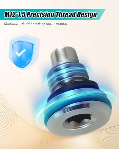 M12×1.5-15mm Oversize Magnetic Oil Drain Plug Self Tapping Repair Kit | durable stainless steel, with a magnetic tip, to capture metal debris while repairing stripped oil pan threads securely - size: M12.2*1.5-15mm