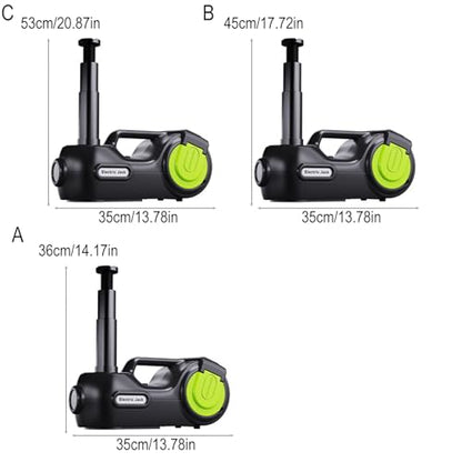 5T Electric Jack Set, 12V Automotive Car Floor Lift with Wrench & Tire Inflator, Emergency Tool Kit for Roadside Flat Tire Change & Repair C