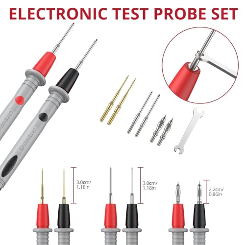 BINTA Multimeter Test Leads Kit for Home DIY, Electrical Test, Car Maintenance, Test Leads Kit with Replaceable Test Probes, Alligator Clips, Insulated Cap, Wrench CATIII 1000V 20A - style: 13PCS