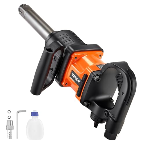 VEVOR 1 Inch Air Impact Wrench, Up to 1800 ft-lbs Nut-Busting Torque, 18.7 lbs Lightweight Pneumatic Impact Gun with 6" Extended Anvil for Heavy Duty Repairs and Maintenance