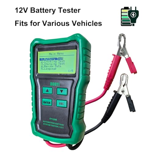 12V Car Battery Tester with Protective Case- Digital Automotive Battery Load & Alternator Analyzer for Vehicles, Motorcycle, Boat - Accurate CCA Testing (100-2000 CCA) for Batteries