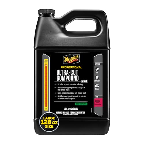 Meguiar's Mirror Glaze M105 Ultra-Cut Compound, Car Rubbing Compound for Removing Scratches and Heavy Swirls While Adding Shine, Safe and Effective on All Glossy Car Paint and Clear Coats, 1 Gallon - size: 1 Gallon, style: Ultra-Cut Compound