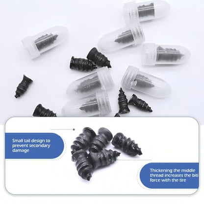 101PCS Tire Repair Rubber Nail, 2 Size Vacuum Tire Repair Kits Spiral Rubber Screws, Fast Self-Service Tool for Car, Truck, Motorcycle, Tractor Tire Puncture Repair