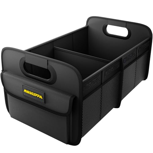 MIKKUPPA Car Trunk Organizer - 70L Collapsible Trunk Organizer with Reinforced Handles for Groceries, Car Storage Organizers for SUV Auto Truck Van with Non Slip Bottom (Black) - color: Black, size: Medium