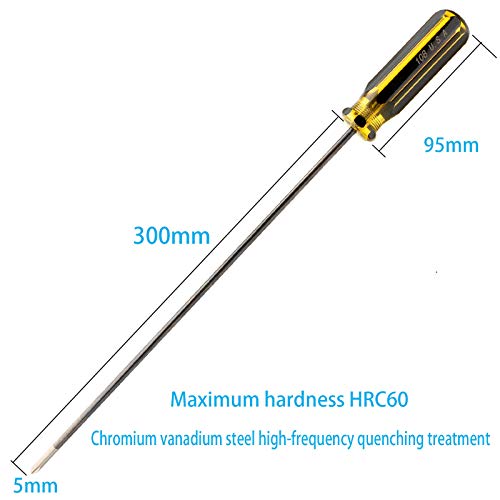 12 Inch Extra Long Screwdriver Set, Flat Head & Phillips Screwdriver with Clear Handle, Heavy Duty Magnetic Tip Screwdrivers for Home Repair, Automotive, DIY Projects, 2 Pack