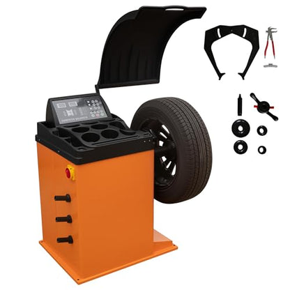Albott 2HP Tire Changer with Assist Arm & Wheel Balancer for 12"–24" Rims | 12"–22" Outside Clamp, 12"–24" Inside Clamp, Tire Mounting and Wheel Balancing Equipment for Garages & Commercial Auto Shops - size: 12"–24" Dual Arm Combo