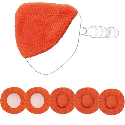XINDELL 5 Pack Windshield Cleaner Microfiber Pads – Replacement Heads Cover for Xindell Tools. Washable & Reusable 5.7" W Triangle Pads (Red). Fits Window Reach Tool - Handle Not Included - color: Crimson Orange