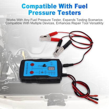 Fuel Injector Tester and Cleaner Tool Kit, 4 Pulse Modes 12V Universal Fuel Injector Tester with 8 Cleaning Adapters