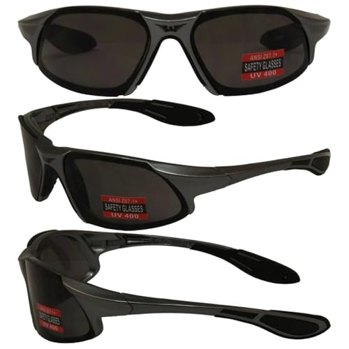 Global Vision Safety Shop Glasses - color: Grey Frame/Smoke Lens