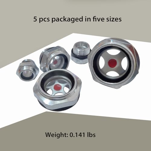 Air Compressor Oil Sight Glass G1/4'' G3/8'' G1/2'' G3/4'' G1'' 5pcs Level Gauge Compressor Sight Glass Oil Tank Gauge