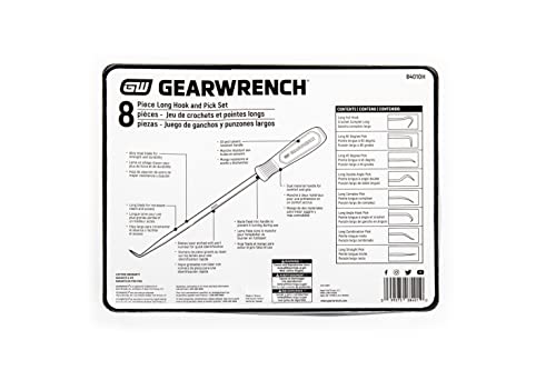 GEARWRENCH 8 Pc. Long Hook & Pick Set - 84010H - size: 8 Pc. Set