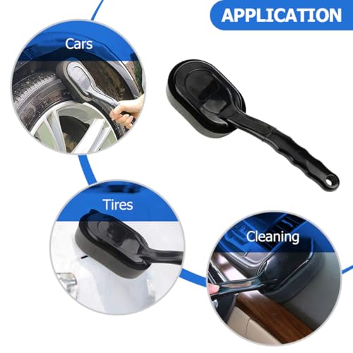 MERRYHAPY Tire Shine Applicator Pad with Replaceable Handle Tire Sponge Brush for Car Wheel Cleaning Detailing Brush Dressing and Waxing 1pcs Set