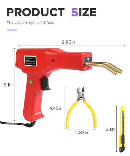 Plastic Welding Kit,Car Accessories Universal Plastic Bumper Crack Repair Welder Gun Kit,Automotive Tool,Used to Repair the Car Bumper Cracks,Dashboard Broken,Interior Parts and Other Issues