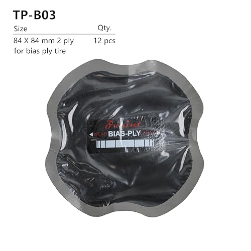 3.31" x 3.31" 12 pcs, 2 ply, Tire Repair Patch, Heavy Duty Bias Ply Repair Patch, Tire Repair for Puncture, Tire Bias Tractor Tire Repair Patch (TP-B03) - size: 3.31" x 3.31" 12 pcs