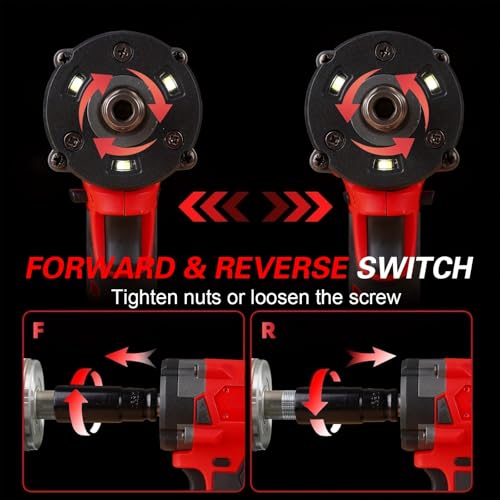 Brushless Impact Wrench(Battery Not Include), High-torque Wireless Electric Impact Gun, 4500 Rpm High-torque Impact Driver, Electric Impact Wrench Suitable For RVs, Renovations, DIY, Etc.