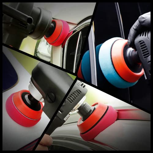 SPTA 29pcs Drill Buffing Pad Detail Polishing Pad Mix Size Kit with 5/8-11 Thread Backing pad & Adapters for Car Sanding, Polishing, Waxing (29Pcs Mini Polishing Pad Set2) - color: 29Pcs Mini Polishing Pad Set2
