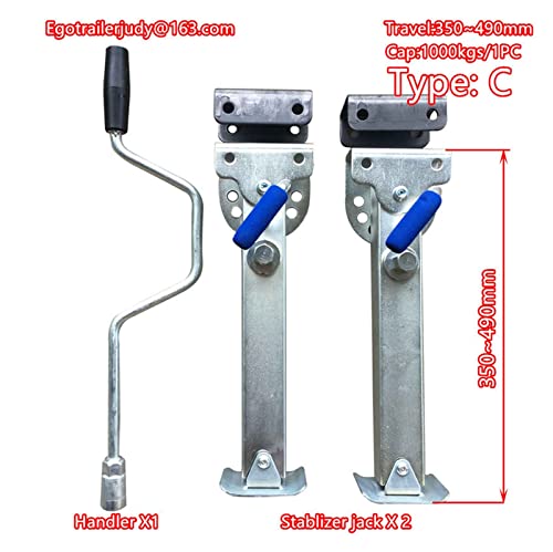 Scissor Jack Stabilizer Legs - Adjustable 350-490mm Prop Stands for Stable Parking & Camping Support Durable Trailer Corner Supports for Caravans RVs, A