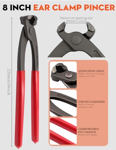 PEX Cinch Clamp Kit 130pcs, 304 SS Plier Set for Pipe Repair | Anti-Rust 304 SS Single Ear Clamps with Ratcheting Crimper. Fix Leaks Instantly for DIY Home Plumbing & Auto Repairs - color: Pex Clamp-130pcs