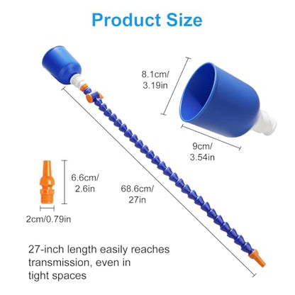 Linkstyle 27 Inch Bendable Long Funnel for Transmission Fluid with Rotary Switch for Automotive Oil Fuel Coolant