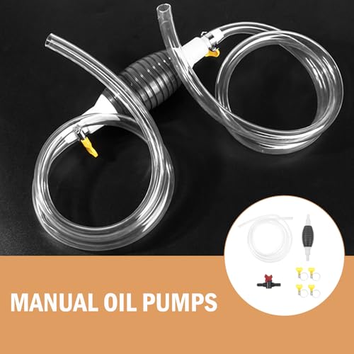 NUOBESTY Manual Car Transfer Pump Kit 3 Meter Hose with Air Bulb and Clamps, Handheld Siphon Pump for Fuel, Oil, Water Transfer, Suitable for Automotive and Aquarium Use Random Color
