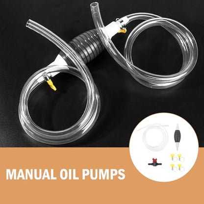 NUOBESTY Manual Car Transfer Pump Kit 3 Meter Hose with Air Bulb and Clamps, Handheld Siphon Pump for Fuel, Oil, Water Transfer, Suitable for Automotive and Aquarium Use Random Color