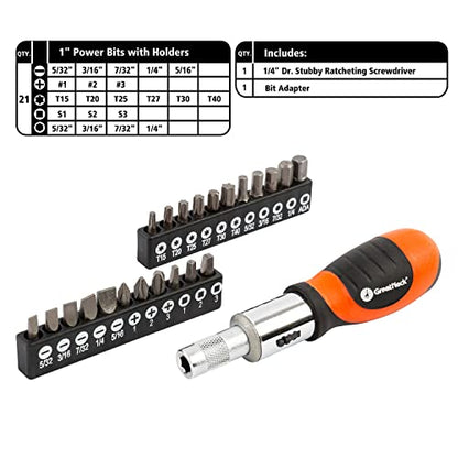 GreatNeck 48-Piece Multi Drive Stubby Mechanics Tool Set, Metric and SAE - style: 48-Piece Stubby Set