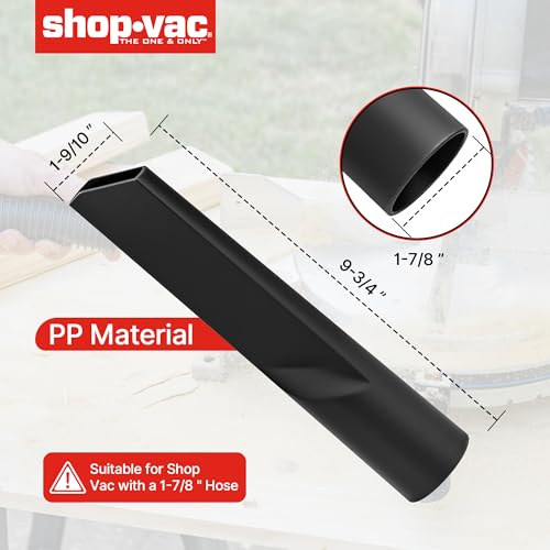Shop-Vac 1-7/8" Crevice Tool Attachment, 1-9/10"x 9-3/4" | Compatible with Wet/Dry Vacuum Cleaners, Fits 1-7/8-inch Extension Wands and Hoses