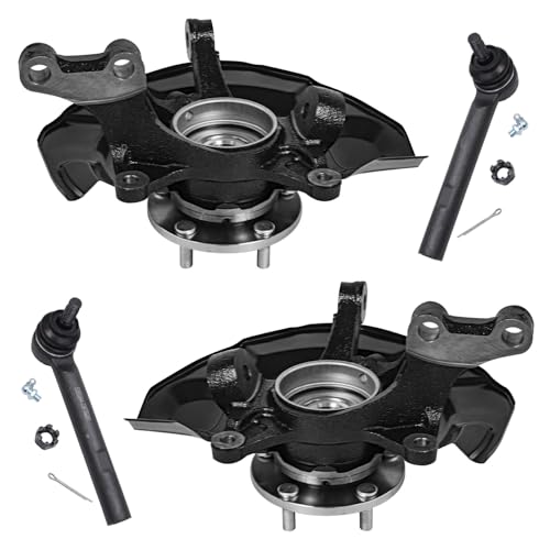 Detroit Axle - FWD Front Steering Knuckles & Wheel Hub Bearings Outer Tie Rods Replacement for 2004 2005 2006 2007 Toyota Highlander 3.3L - size: 4SU47820/Kit