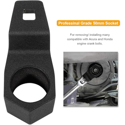 Bittwee Car 19 mm Harmonic Balancer Socket & 50mm Crankshaft Crank Pulley Wrench Holder Tool for Stubborn Bolts, Removal Holding Spanner kit for 19mm Engines