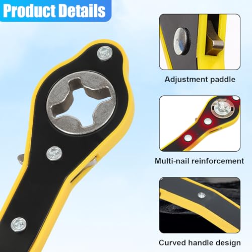 ZIMISI Car Jack Ratchet Wrench, 360 Swivel Labor-Saving Scissor Jack Adapter with Long Handle, Universal Automotive Tire Wheel Lug Wrench Tool, Fit for Small Cars SUVs