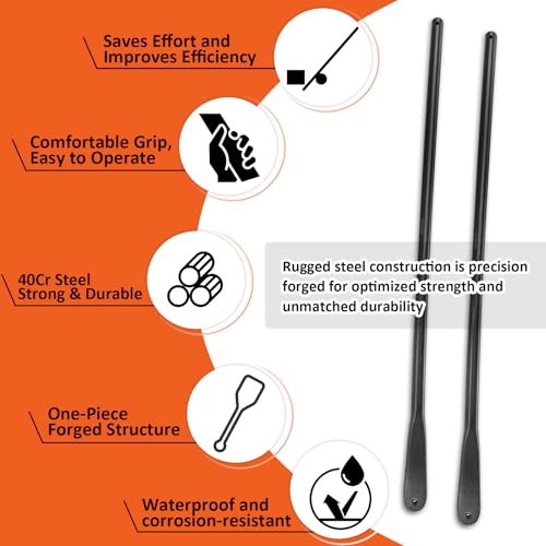 YATOINTO 2PCS 30" Tire Bars for Semi Tires, Tire Mount and Demount Iron, Tire Spoons for Changing Tires, Tire Removal Tool for Tubeless Tires – Heavy Duty 30in x 3/4in, Black - size: 30IN